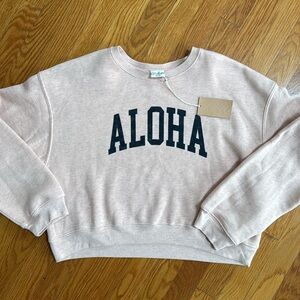 Aloha cropped rose sweatshirt